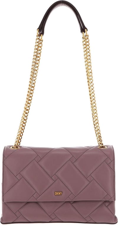 DKNY Leren Schoudertas Avondtas Willow Leather Shoulder Bag Vntg Rose Oud roze