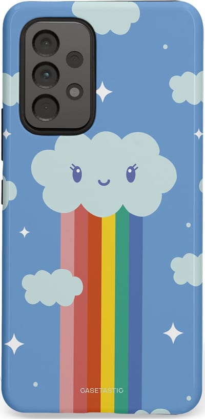 Casetastic Hoesje Geschikt voor Samsung A53 - Stijlvolle Beschermende Duo-layer Case - Regenboogwolkje