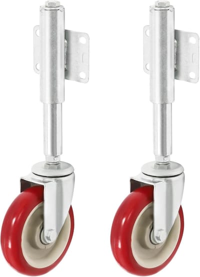Veerbelaste Poortwielen - Robuuste Trolley - Soepel Deuren Openen - 360° Draaibaar Universeel - 125 mm Wieldiameter - Zwart