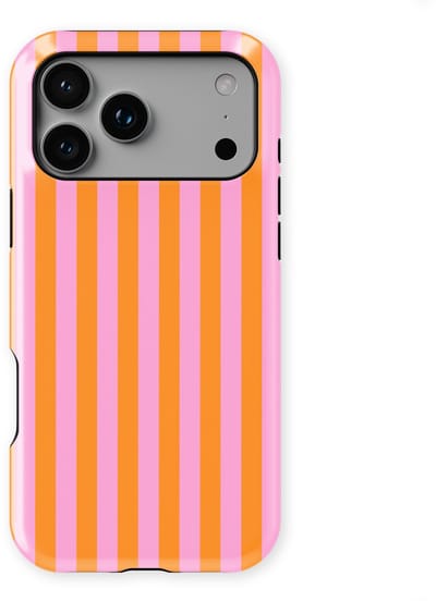 DripCase Gestreept Hoesje geschikt voor iPhone 17 Pro | Backcover met Mag | Stripes Motief | Trendy Case geschikt voor iPhone 17 Pro met Strepen Bubble Beam