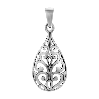 WeLoveSilver - zilveren hanger - druppelvorm - sierlijke details