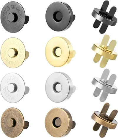 24 Stuks Magneetknopen 18 mm - Handgemaakte Magnetische Drukknopen in 4 Kleuren voor Tas, Portemonnee en Mantels