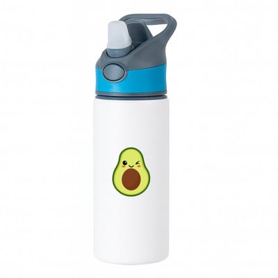 Hacebo® - Avocado's waterfles met rietje blauw - Avocado - Fruit liefhebbers - Vrucht - gezond eten - fruit - water fles - 650ML