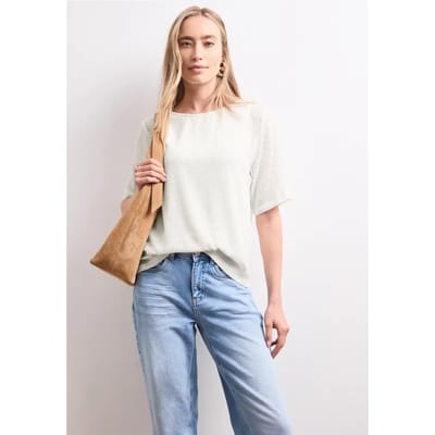 2-in-1 shirt van mesh met boothals