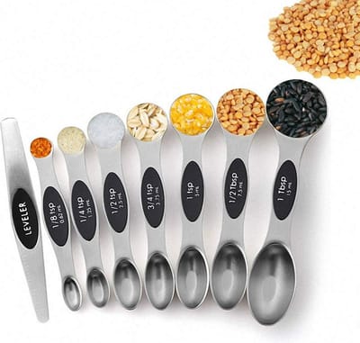 Set Van 8 Delige - Magnetische Maatlepel - Maatbeker - Measuring Spoons - Maatschepjes - RVS - LOUZIR