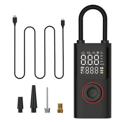 Elektrische fietspomp - Scooter Motor Auto - 4000 mAh - Draagbare luchtcompressor bandenpomp - Tot wel 10.3 bar - USB oplaadbaar
