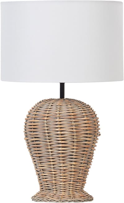 FURELOS - Tafellamp - Gebroken wit - Rotan