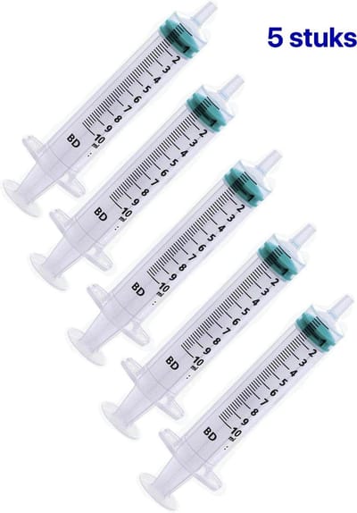 garneerspuit |doseerspuit | spuit zonder naald met maataanduiding 10 ml | 5 stuks