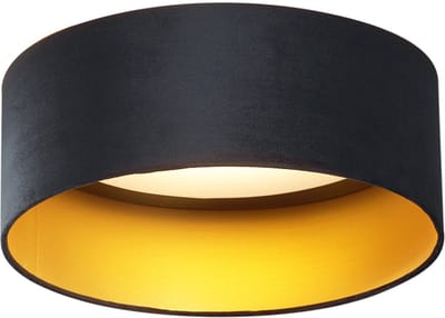 QAZQA sue - Moderne LED Plafondlamp - 1 lichts - Ø 40 cm - Zwart - Woonkamer | Slaapkamer | Keuken