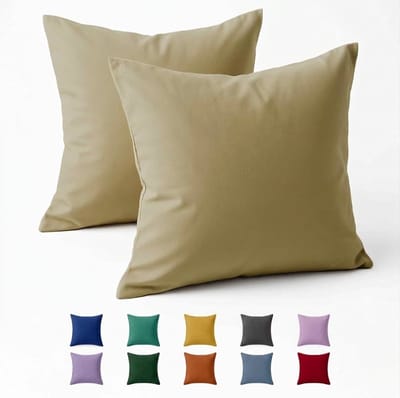 Livatto Kussenhoezen 60x80 cm Set van 2 - Beige - Versterkt Katoen - 57 draden/cm² - Oeko-Tex gecertificeerd