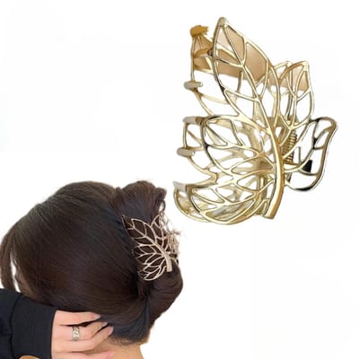 Haarklem - Blad design - Haarknip - Haar accessoire - Goudkleurige haar clip - LOUZIR