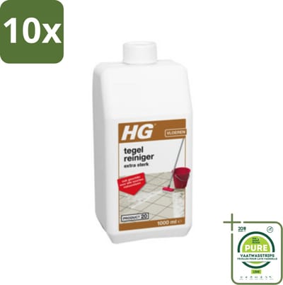 10 x HG Tegelreiniger Extra Sterk 1 liter - Grootverpakking - Tegelreiniger - Natuursteen Reiniger - Vloerreiniger - Hardnekkige Vervuiling - Kalkverwijderaar