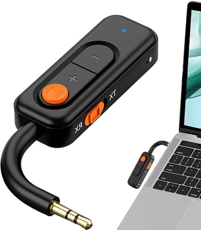 Draadloze Audio Adapter - Zender Ontvanger - Muziek Streamen - 3.5mm Stereo Connectiviteit - 41 g - Zwart