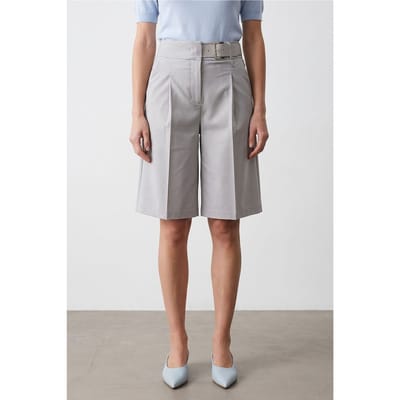Hoge taille wijde broekshorts met riem