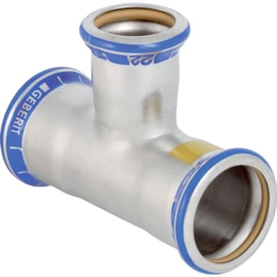 Geberit Mapress roestvrij staal T-stuk verloop (gas), DN 50 / 32 / 50, dø 54 mm, 34050