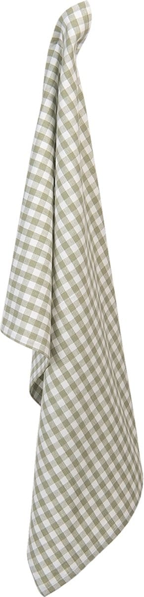 Clayre & Eef Theedoek 50*70 cm Groen, Wit Katoen Rechthoek Geruit Vaatdoek Keukendoek Schotelvod