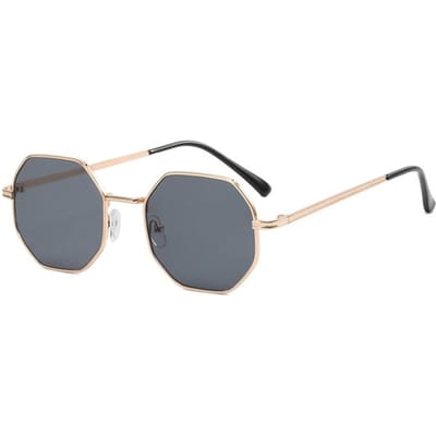 Vintage Polygon Zonnebril Dames Heren Luxe Metalen Klein Montuur Zonnebrillen Mode Buiten Rijden Vakantie Brillen