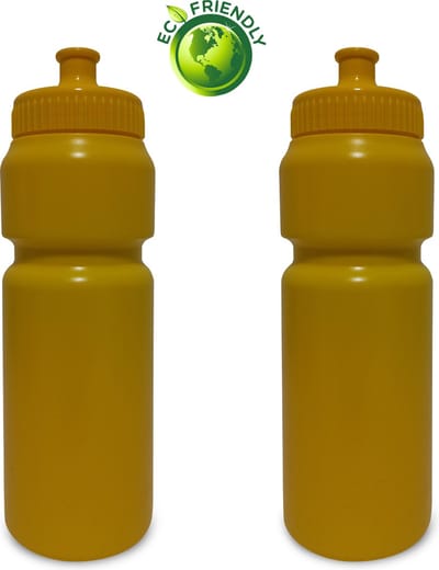 Drinkflessen 750ml x2 - Bidons kinderen/volwassenen - Geel