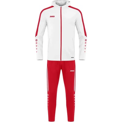 Jako Power Polyesterpak Met Kap Kinderen - Wit / Rood | Maat: 128