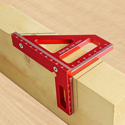 Geodriehoek liniaal 45°/90° voor houtbewerking - Professioneel meetgereedschap van Aluminium