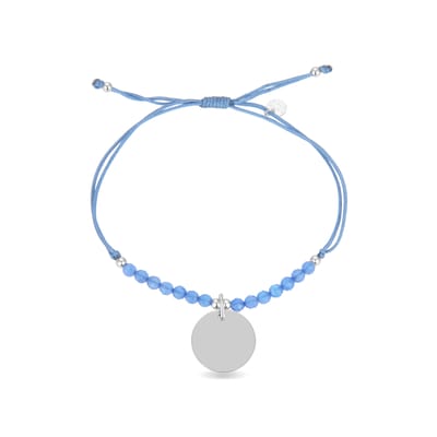 Luxenter mi sol armband in 925 sterling zilver en blauwe agaat met gerhodineerde afwerking