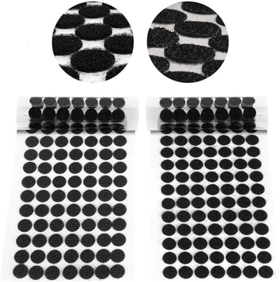 Ronde Stickers voor DIY Projecten, 504 Paar Dubbelzijdige Plakband, 10mm Hechting en Haakjes, Zwart