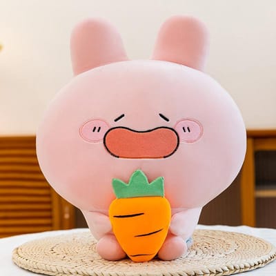 Groot Formaat Asha Mimi Roze Konijn Pluche Speelgoed Grappige Uitdrukking Knuffeldier voor Kinderen Verjaardag Kerstcadeau Slaapkussen Zachte Pop