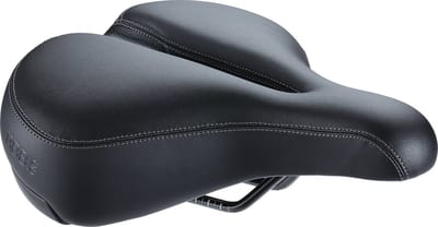 BBB Cycling SoftShape Upright Anatomic - Fietszadel Heren en Dames - E-bike of Stadsfiets Zadel - Fietshouding Rechtop 90° - 265 x 220mm – Zwart – BSD-128