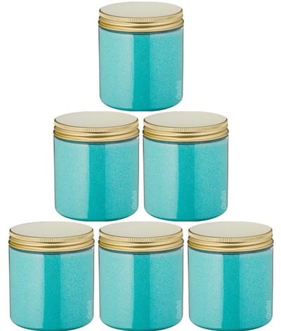 Scrubzout Hamam - 300 gram - Pot met gouden deksel - set van 6 stuks - Hydraterende Lichaamsscrub