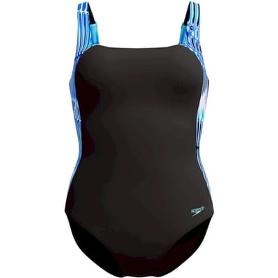 SPEEDO - eco lunalustre 1p blu/grn - Wedstrijd badpak dames - Zwart