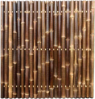 Bamboewand - Zichtscherm - Tuin Decoratie - Dikke Wulung Bamboe - 180x180 cm - Zwartbruin