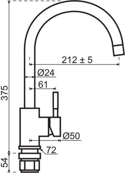 Lanesto Monza Eenhendelkeukenmengkraan Mat Zwart - Sturdy Black