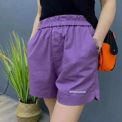 Grote Maat Dames Vet Mm Losse Afslankende Wijde Pijpen Broek In Zomer Nieuwe Hoge Taille Sport Buiten Geborduurde Letter Korte Broek 4XL purple