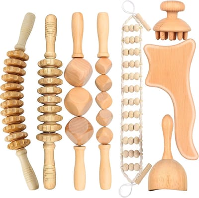 Lexium Maderotherapie set - Madero - Massage roller - Houttherapie - Anti-cellulitis - Maderotherapie set massage - Massage hout