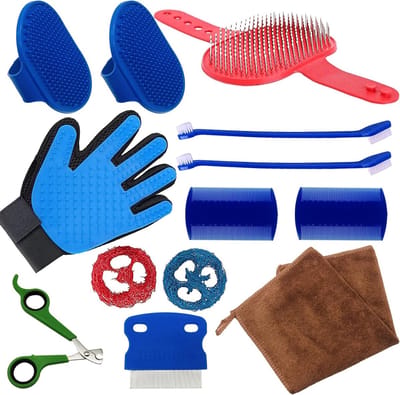 Dieren Verzorgingsset - Kleine Dieren Tools - Vacht Onderhoud - Dertien Delige Set - Willekeurige Kleur