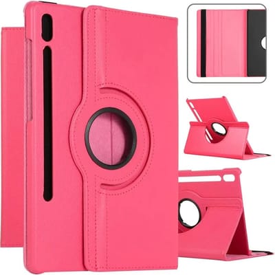 Book Cover Geschikt voor: Samsung Galaxy Tab S8 2022 / Tab S7 2020 11 inch - SM-X700/X706/T870/T875/T876 Draaibaar Hoesje - Multi stand Case - Donkerroze