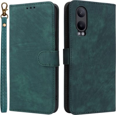 Coverup Hoesje - Geschikt voor OnePlus Nord CE4 Lite 5G Hoesje - Coverup Book Case met Koord - Groen