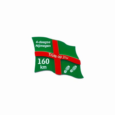Nijmeegse vierdaagse speld/broche - vierdaagse - 4-daagse - Nijmegen - 160km - Trots op jou - gegraveerd - laser graveren - graveren - broche - uniek cadeau - cadeau - Kado - vierdaagsekado