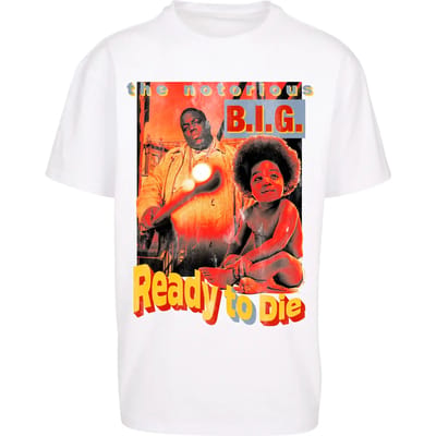 Mister Tee - Biggie Ready To Die Oversize Heren T-shirt - XS - Wit