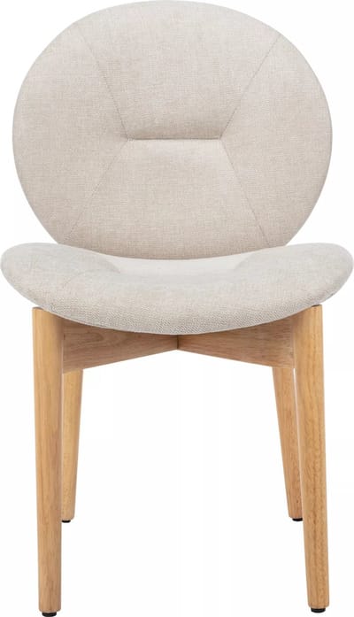 Vente-unique Set van 2 stoelen van stof en heveahout - Beige - ISADIO