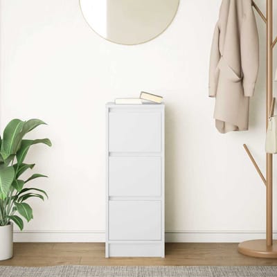 vidaXL - Dressoir - 29,5x34x76 - cm - spaanplaat - wit
