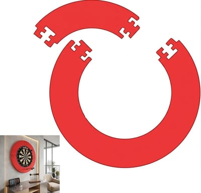 Dartbord Beschermring, 4-delige Rand voor Dartbord, Wandbescherming en Achterwandbescherming, Rood, Ideaal voor Dartsport en Spelletjes