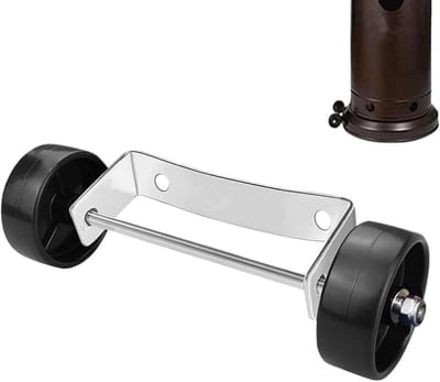 Terrasverwarmer Wielen - Mobiele Set - Buiten Verwarmen - Brede Compatibiliteit - 198 cm Lengte - Zilver