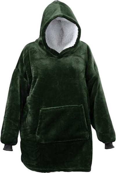 Unique Living - Oversized Hoodie 70x50x87cm Dark green - Donker groen - Plaid met mouwen