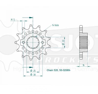 Pignon de sortie de boite Esjot pour Moto Ducati 750 Supersport Ss 1991 à 1998 13 dents pas 420 Neuf