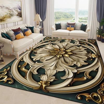 Magnifique Tapis de Fleurs 3D pour Salon Décoration de Chambre de Maison de Luxe Tapis Doux Grande Surface Antidérapant Paillassons de Sol Lavables 80*120cm