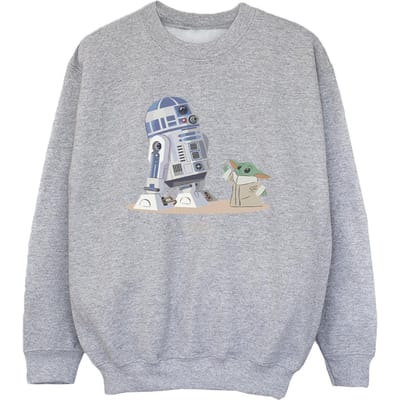 Star Wars Jongens The Mandalorian R2D2 en Grogu Sweatshirt (Sportgrijs)