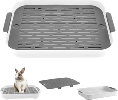 Stunq® Dienblad huisdierentoilet, toilettrainer, kattentoilet voor kleine dieren, konijnen, toiletten, PIPI toilet, konijntje, vierkant, uitneembaar voor kleine dieren