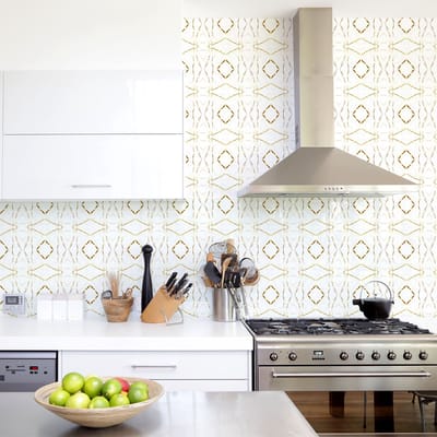 Zelfklevende tegelmuurstickers voor keuken en badkamer - 60 tegelstickers in marmer- en goudtinten - 60 stickers 20x20cm