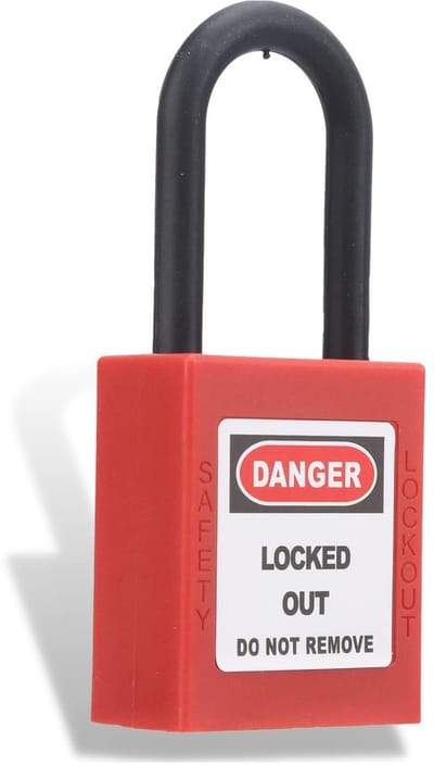 Allecto - Lockout Tagout Veiligheidshangslot - Solide Zinklegering - 38MM Breed - Rood - Hangslot voor Gereedschapskisten - Veiligheidsslot voor Kl...
